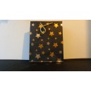 Černá dárková taška stříbrné a zlaté hvězdy 32 cm