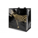 Černá nákupní taška zlatá zebra